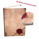 Großes Notizbuch mit leeren Seiten DIN A4 braun rot im Vintage-Stil - Hardcover Buch mit Metallecken