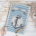 Notizbuch Blankobuch DIN A4 AHOI mit Anker-Motiv beige blau Hardcover Tagebuch Reisebuch