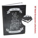 Großes Rezeptbuch DIN A4 mit leeren Seiten zum Selberschreiben - eigenes Kochbuch schwarz weiß mit Metallecken