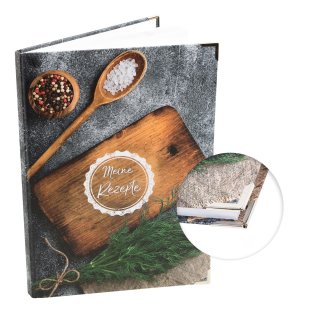 Leeres Rezeptbuch Kochbuch zum Selberschreiben DIN A4 Geschenk Weihnachtsgeschenk - mit Metallecken