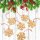 12 Sterne Anhänger Schneeflocke Holz gold rot Weihnachtsdeko Fensterdeko Geschenkanhänger
