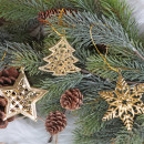 9 filigrane Weihnachtsanh&auml;nger gold Baum Stern...