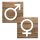 WC-Schilder Set für Damentoilette + Herrentoilette 12 x 12 cm Frauen + Männer - Türschilder mit Klebepunkten