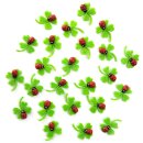 24 mini Filz Kleeblätter grün mit...