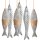 3 graue Fische + 3 grau braune Fische aus Beton - mit Band zum Aufhängen - verschiedene Größen