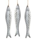 3 große graue Fische in 18 x 4 x 2,8 cm aus Beton -...
