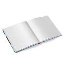 Gästebuch bayerisch blau weiß 21 x 21 cm quadratisch mit Rautenmuster mit Metallecken