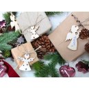 12 kleine Engel Anhänger aus Holz 5 cm mit Sternchen - Schutzengel Weihnachtsengel