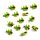 14 Mini Kleeblätter aus Filz auf Holzklammer - Dekoklammer grün rot 