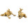 2 goldene Frösche Froschpaar Froschkönig Figuren Paar zum Hinstellen - Glücksbringer Geschenk