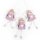 3 Engel Anhänger Stoffengel rosa weiß mit Herz - Engelanhänger als Give-Away