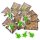 10 kleine Geschenke - grüner Frosch + rustikales Kärtchen mit Text Viel Glück