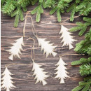 10 Weihnachtsanhänger Tannenbaum Holz weiß Gold Glitzer Geschenkanhänger 8 cm