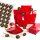 24 rote Kreuzbodenbeutel mit Adventskalenderzahlen Klammern + Aufkleber 1-24 - DIY Adventskalender T&uuml;ten