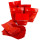 24 rote Kreuzbodenbeutel mit Adventskalenderzahlen Klammern + Aufkleber 1-24 - DIY Adventskalender Tüten