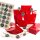 24 Adventskalenderzahlen 1-24 mit Tüten zum Befüllen - Adventskalendertüten mit Zahlenklammern rot grün braun