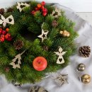 12 Anh&auml;nger Weihnachten Deko Set zum Aufh&auml;ngen Holz Gold Glitter Herz Baum Stern Rentier Vintage