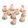 10 kleine Glücksschwein Figuren auf Kleeblatt - 3,5 cm - Glückssymbol Glücksbringer