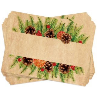 25 weihnachtliche Geschenkaufkleber 7,4 x 5,2 cm - Weihnachtsaufkleber Etiketten beschreibbar