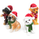 4 witzige Hunde Figuren Weihnachten - Hundefiguren als Geschenk f&uuml;r Hundeliebhaber 5-6 cm