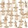 24 kleine Engel Weihnachtsanhänger aus Holz natur gold - natürliche Weihnachtsdeko zum Aufhängen