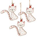 3 Katzen Weihnachtsanhänger rot weiß mit...