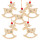 5 Schaukelpferd Weihnachtsanhänger 7,5 cm natur braun mit Schnur