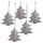 Weihnachtsbaum Anh&auml;nger in silber glitzernd  - 7 cm - aus Metall- Weihnachtsdeko zum Aufh&auml;ngen