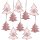 10 weihnachtliche Anh&auml;nger rosa pink glitzernd - Christbaumanh&auml;nger aus Holz &amp; Metall