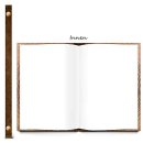 XXL Notizbuch A4 blanko mit leeren Seiten dunkelbraun JAHRESRINGE Holz - mit Metallecken