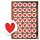Herzetiketten - 3,2 cm rund - weiß mit rotem Herz Valentinstag Hochzeit Gastgeschenk Präsent