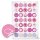 Sticker - 3 cm rund - rosa pink mit verschiedenen Aufdrucken Taufe Firmung Kindergeburtstag