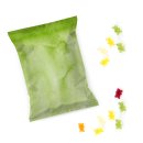 Give-Away Fruchtgummi Tütchen - Mini Gummibärchen Tüten grün blanko zum Beschriften