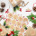 Weihnachtliche Aufkleber mit Text Fröhliche Weihnachten + Frohes Fest - 4 cm natur rot