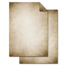 Vintage Briefpapier DIN A4 beidseitig bedruckt beige braun marmoriert