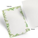 Briefpapier DIN A4 grün grau Blätter-Ranken -...