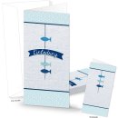 Einladungskarten blaue Fische für Taufe & Kommunion DIN lang 25 Stück