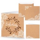Einladungskarten + Kuverts Boho Hochzeitseinladung quadratisch