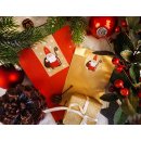 Weihnachtsmann Geschenkaufkleber eckig - 5 x 14,8 cm - gold rot bunt  Santa Papieraufkleber Weihnachten