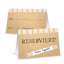 Reserviertschilder zum Beschriften beige Kraftpapieroptik - Reserviert Schilder Gastronomie Restaurant 
