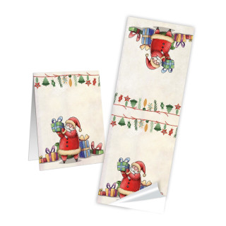 Weihnachtsaufkleber Weihnachtsmann beige rot 5 x 14,8 cm 10 Stück