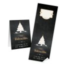 Frohe Weihnachten Aufkleber gro&szlig; - 7,2 x 21 cm - schwarz gold Tannenbaum beschriftbar P&auml;ckchen