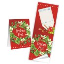 Frohes Fest Aufkleber Weihnachten rot grün  5 x 14,8 cm beschreibbar Weihnachtsgeschenke
