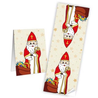 St Nikolaus Aufkleber rot weiß 7,2 x 21 cm