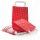 Tasche mit Henkel und Boden 18 x 8 x 22 cm rot mit weißen Punkten für Kundengeschenke Mitgebsel