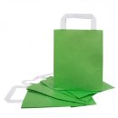 Grüne Papiertüten mit Henkel und Boden 18 x 22...