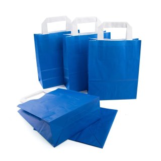Tasche mit Boden & Henkel dunkelblau 18 x 22 x 8 cm an Taufe Hochzeit 10 Stück