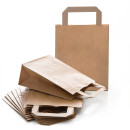 Tasche mit Henkel &amp; Boden 18 x 22 x 8 cm aus Kraftpapier braun als Verpackung 10 St&uuml;ck