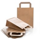 Tasche mit Henkel &amp; Boden 18 x 22 x 8 cm aus Kraftpapier braun als Verpackung 25 St&uuml;ck