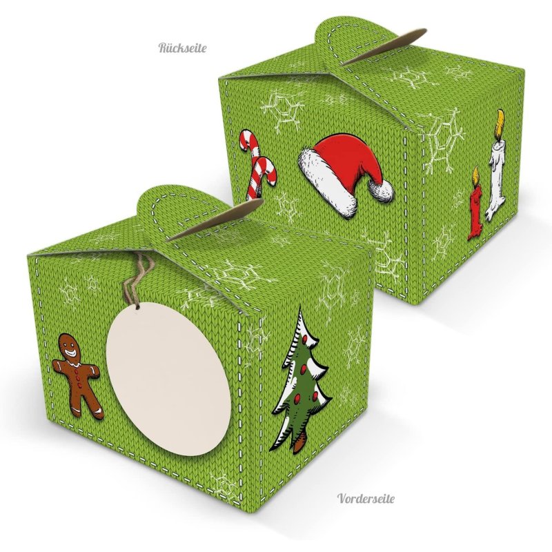Logbuch-Verlag 10 kleine Geschenkboxen edel wei/ß gold schwarz Weihnachten Geschenkschachtel Verpackung 7 x 7 cm Box Gastgeschenk Weihnachtsgeschenk Kunde Schmuck give-away